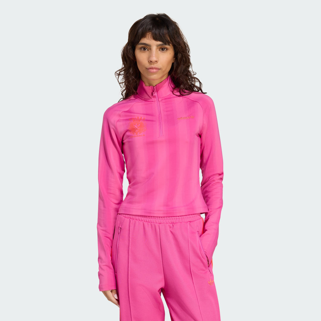 Majica adidas Performance Print Long Sleeve Half-Zip Top Roza | JW3638, 0