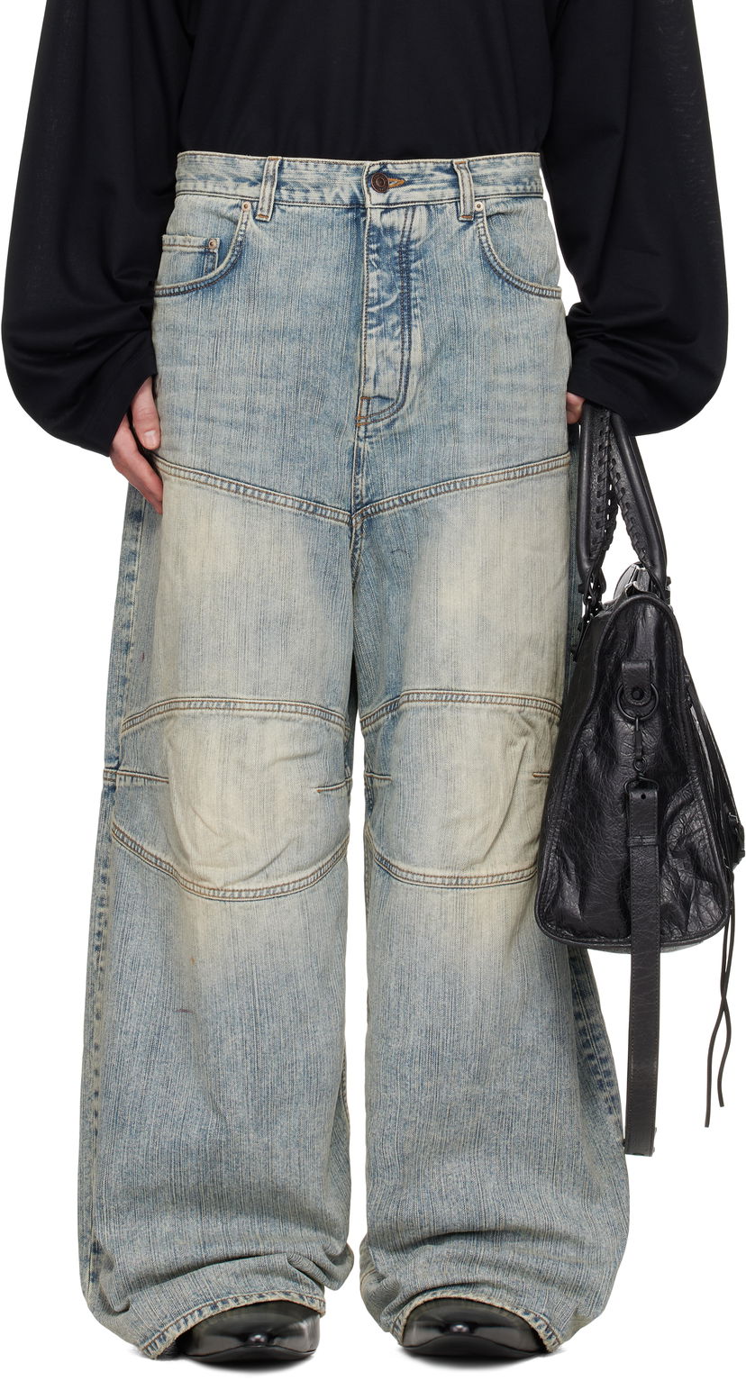 Kavbojke Balenciaga Balenciaga Baggy Wide-Leg Jeans Modra | 814161TNW65