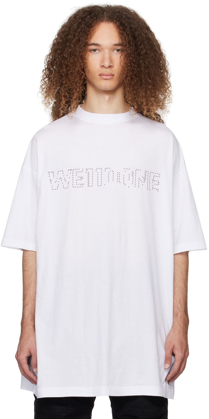 Majica We11done Oversized Graphic T-Shirt Bela | WD-TT0-24-810-U-WH
