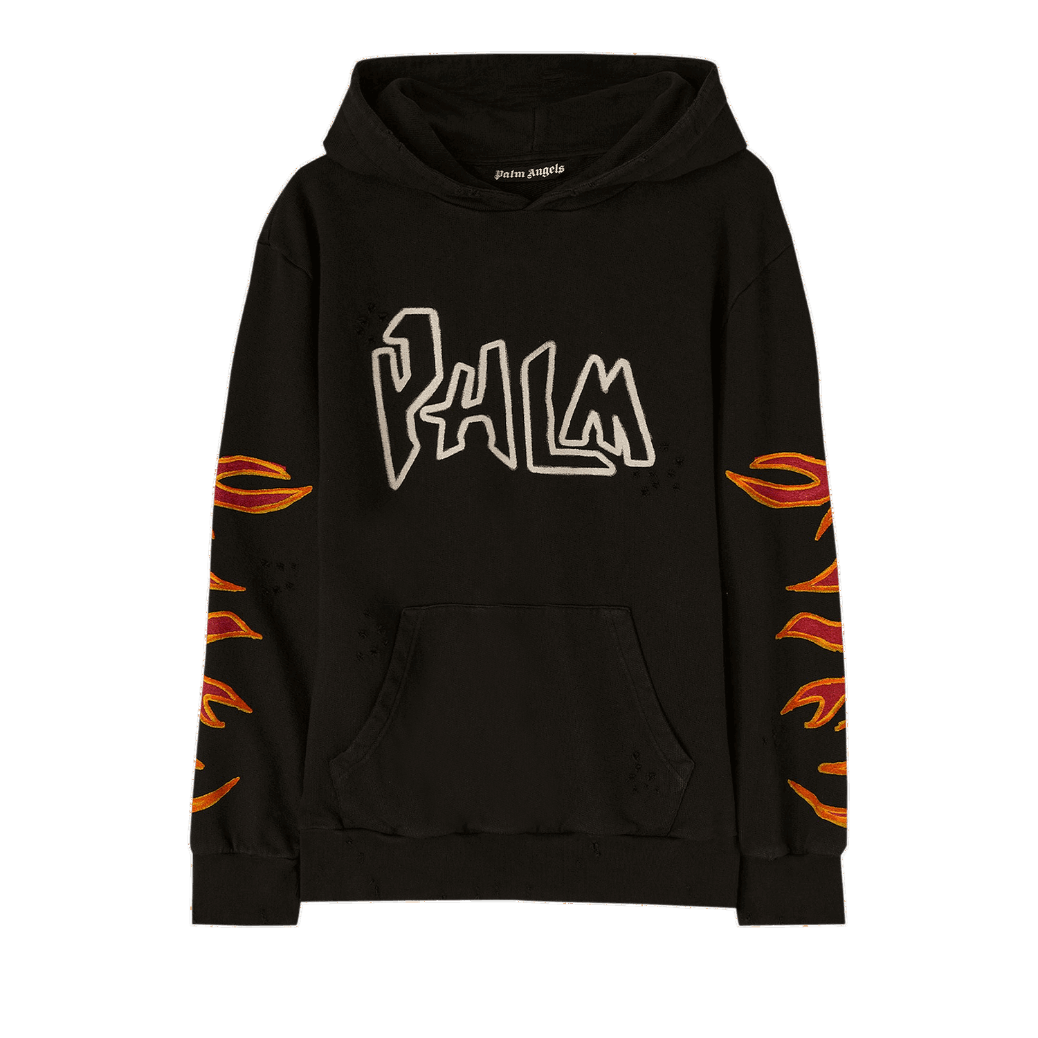 Pulover Palm Angels Graffiti Flames Hoodie Črna | PMBB117F22FLE0021001, 0