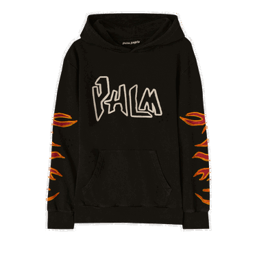 Pulover Palm Angels Graffiti Flames Hoodie Črna | PMBB117F22FLE0021001, 0