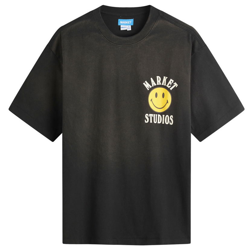 Majica MARKET Smiley Lockup T-Shirt, Size Large Črna | 399002169-BLK