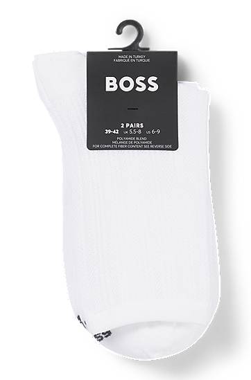 Nogavice BOSS Two-Pack of Short Socks Bela | 50538049, 1