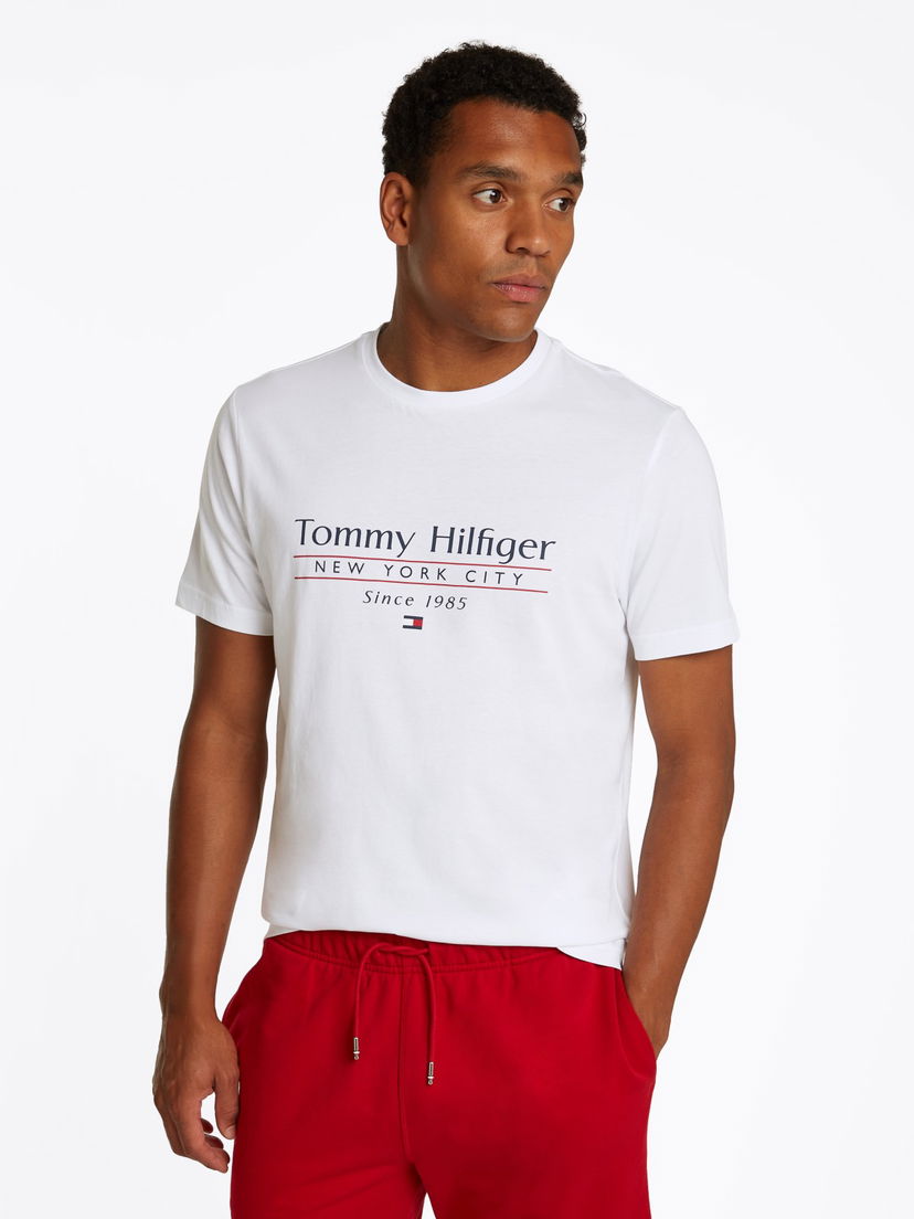 Majica Tommy Hilfiger Tommy Hilfiger Logo Crew Neck T-Shirt Bela | MW0MW38621YBR