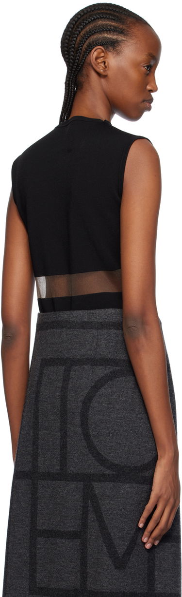 Obleke TOTEME TOTEME High-Neck Mesh-Paneled Top Črna | 241-WRT1068-YA0028, 2