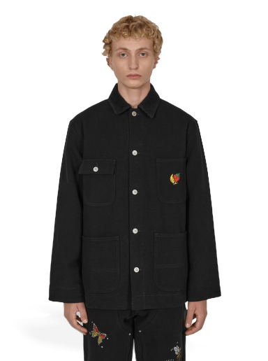 Plašči Sky High Farm Canvas Embroidered Workwear Chore Coat Črna | SHF02C008 1