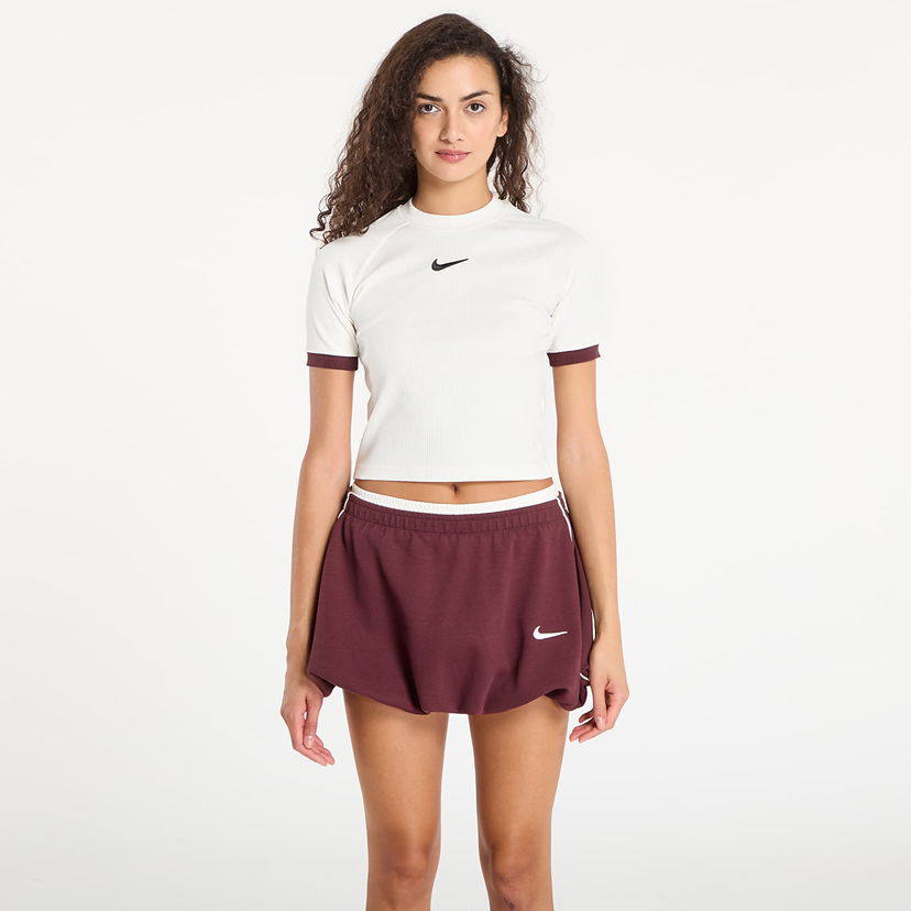 Krop-top Nike Nike Fitted Crop Top Bela | IO8894-133