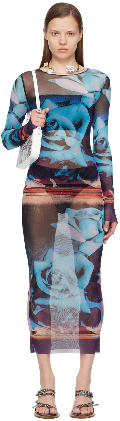 Obleke Jean Paul Gaultier Jean Paul Gaultier Roses Print Maxi Dress Večbarvna | 24/25-F-RO090-T547-275020
