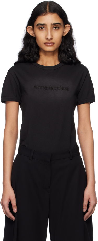 Majica Acne Studios Acne Studios Fitted T-Shirt With Logo Črna | AL0457-, 0