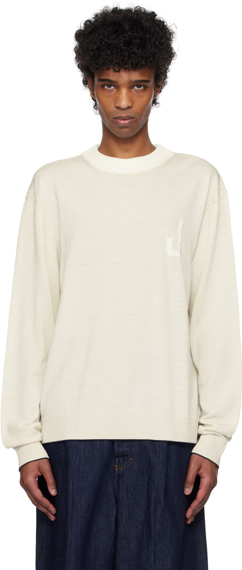 Pleteni pulover Jacquemus Jacquemus Tricot Knit Sweater Bela | 25E255KN539-2431