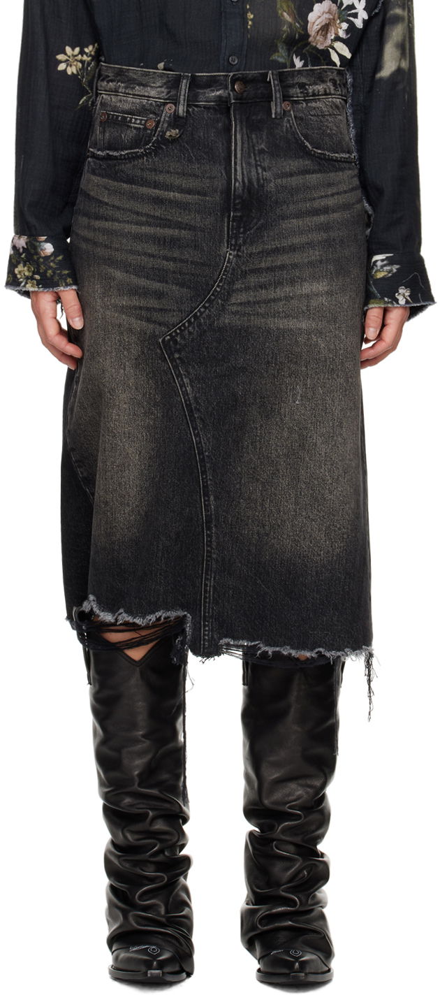 Krila R13 R13 Jesse Denim Midi Skirt Črna | R13WD100-D239D, 0