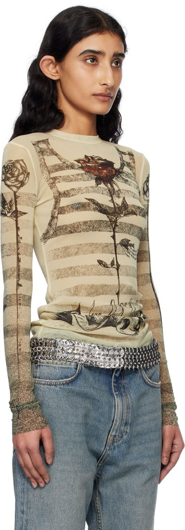 Majica Jean Paul Gaultier Jean Paul Gaultier Tattoo Marinière T-Shirt Bež | 25/34-F-TO274-T585-030030, 1