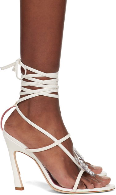 Zatiči Blumarine Blumarine Butterfly '105 Heeled Sandals Bela | 6A4531PX507S1400, 0