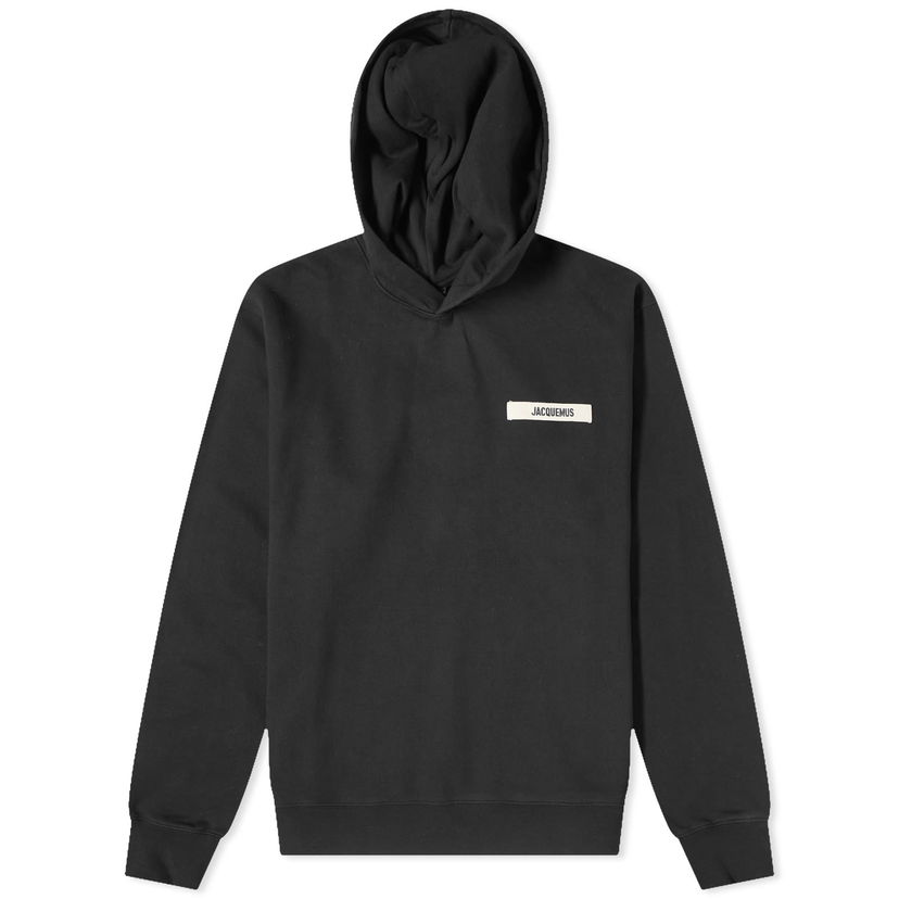 Pulover Jacquemus Gros Grain Logo Hoodie Črna | 24E245JS247-2036-990