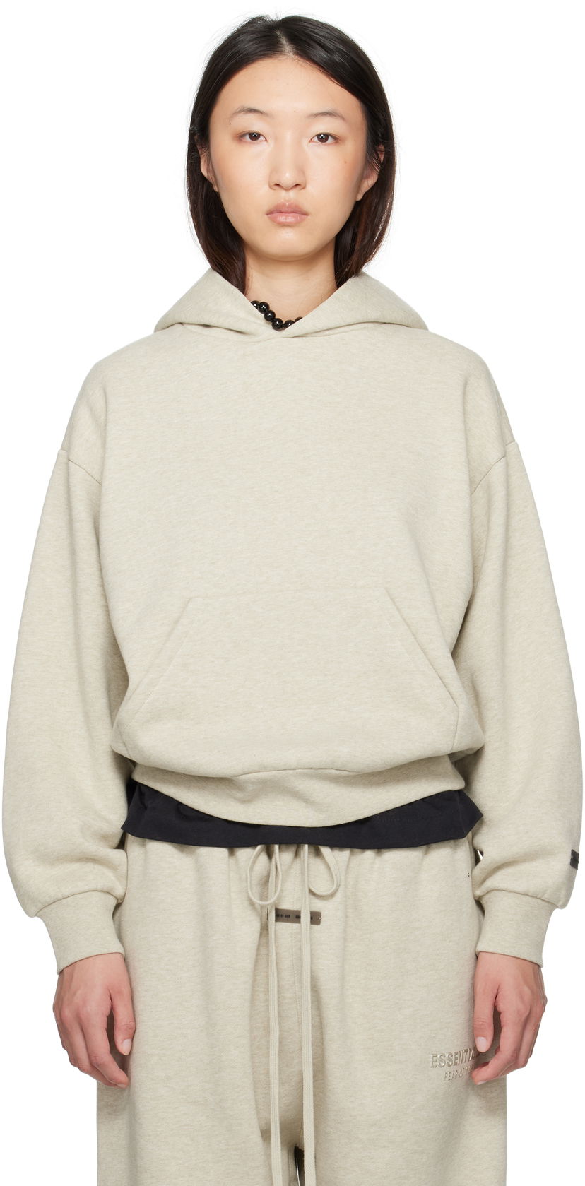 Pulover Fear of God Fear of God ESSENTIALS Classic Fit Hoodie Bež | 192SP255542FW