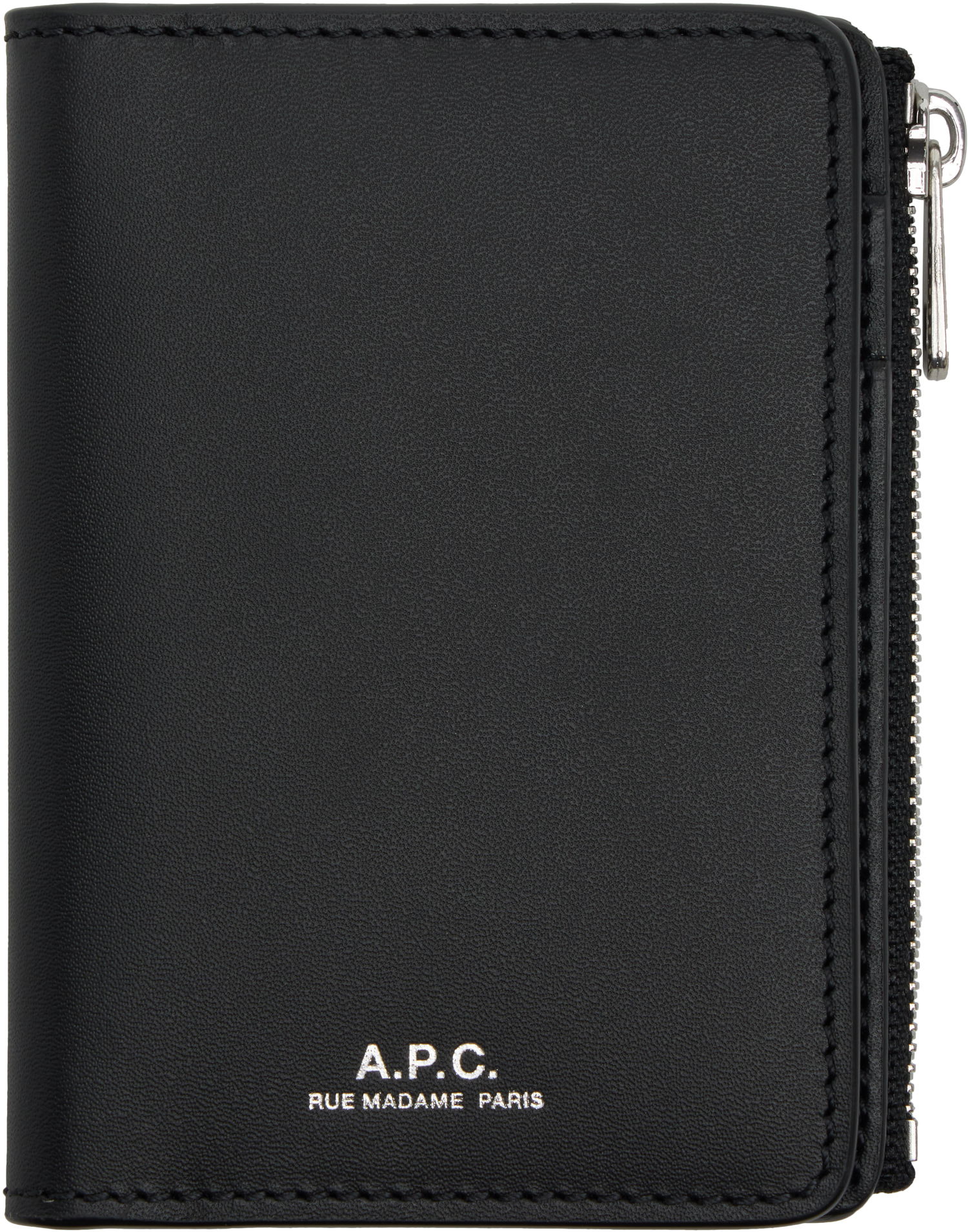 Denarnica A.P.C. Leather Zip Wallet Črna | PXAWV-H63634, 0