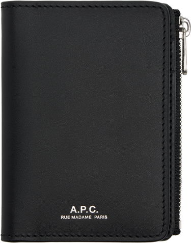 Denarnica A.P.C. Leather Zip Wallet Črna | PXAWV-H63634, 0