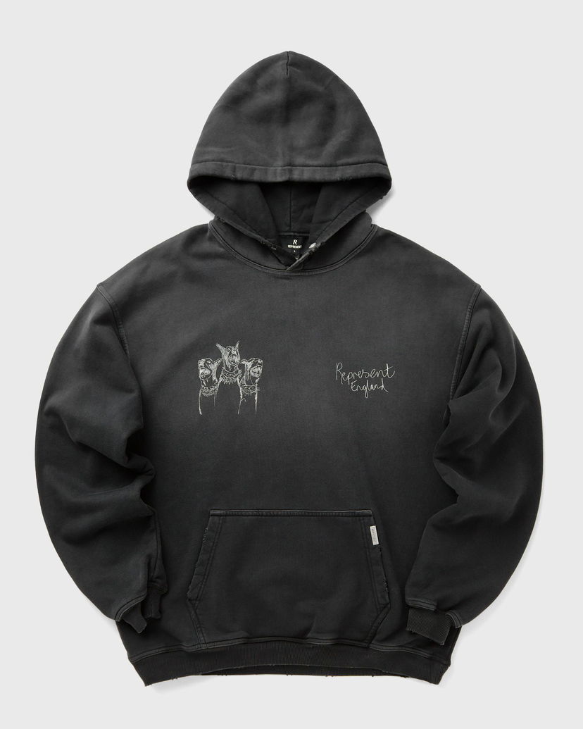 Pulover Represent Clo Hand Drawn Thoroughbred Dogs England Hoodie Črna | MLM100556-03