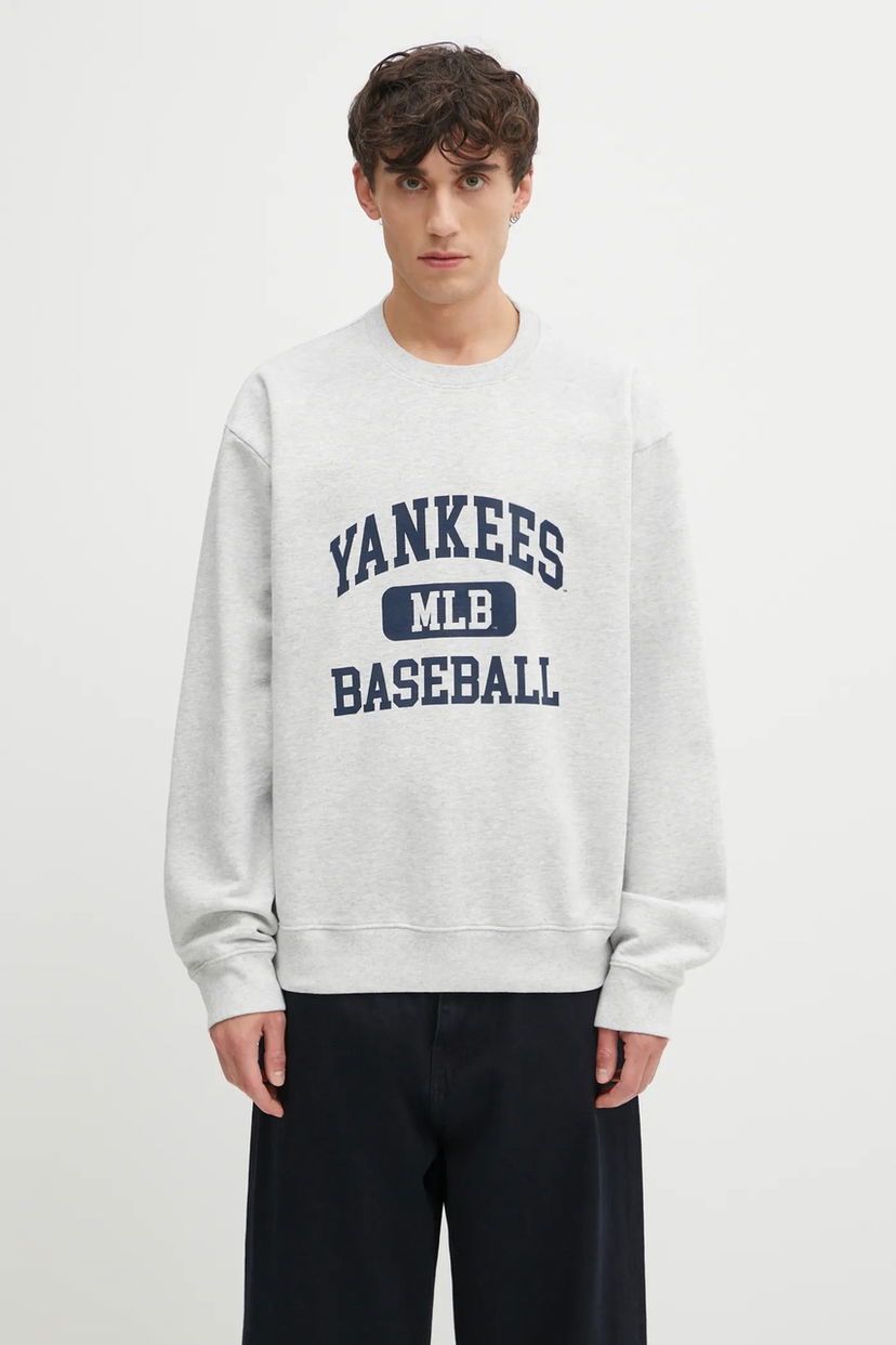 Pulover Sporty & Rich Yankees MLB Baseball Ivy Crewneck Sweatshirt Siva | ST071623660GY03