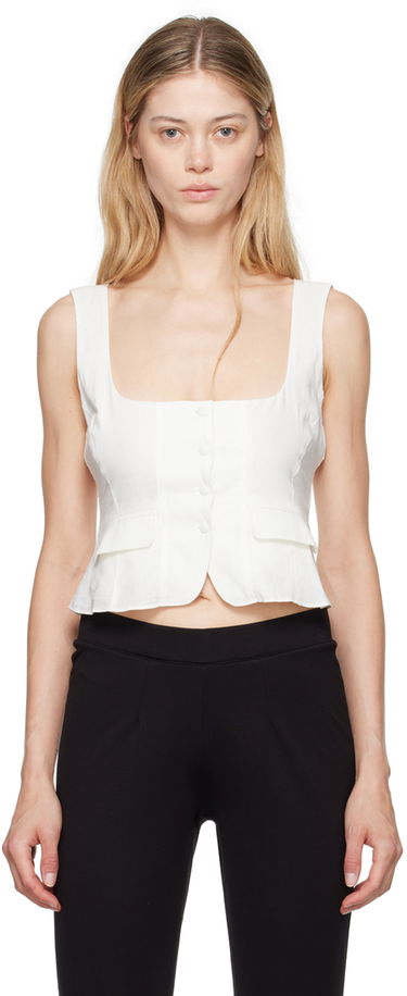 Telovnik GUIZIO Guizio Adelina Peplum Tank Top Bela | P24109W085, 0