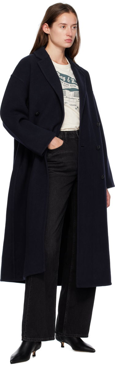 Plašči rag & bone Thea Double-Breasted Long Coat Mornarica | WAW24F2026VR26, 3