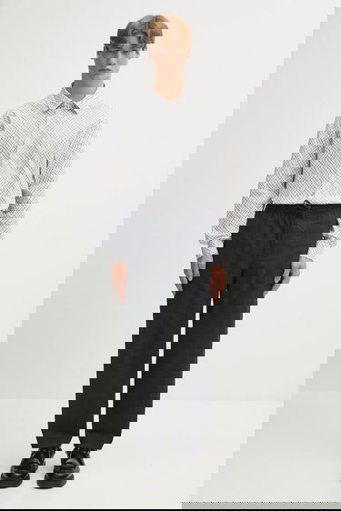 Srajce KENZO Weave Relaxed Fit Shirt with Classic Collar Bela | FF65CH4029JD, 4