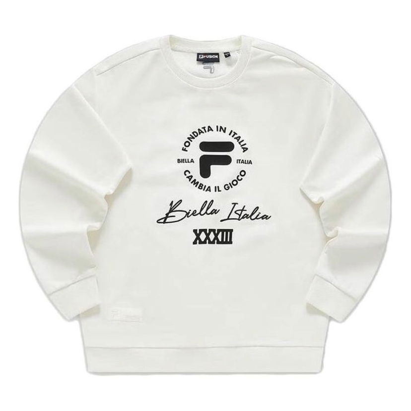 Pleteni pulover FILA FILA FUSION Logo Printed Sweater Bela | T11M345204F-WT
