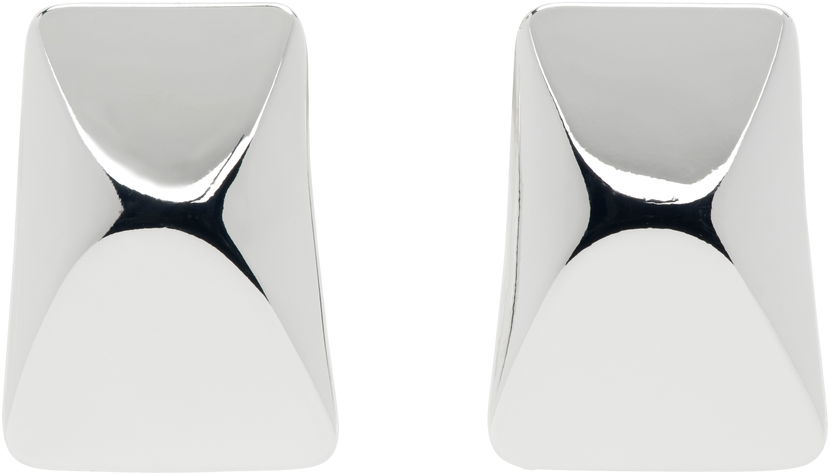 Uhani Anine Bing ANINE BING Curved Rectangle Earrings Kovinski | A-15-10734-SLV1