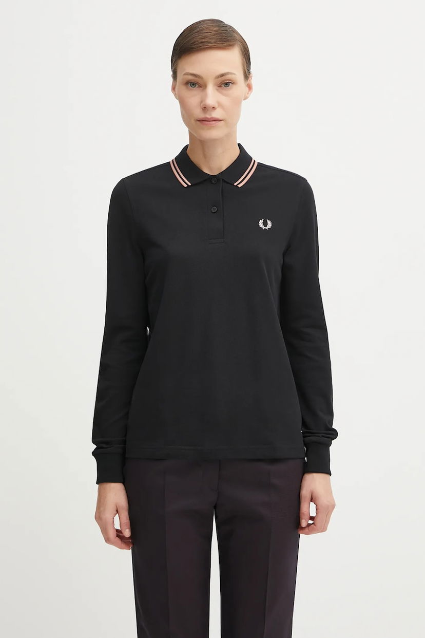 Polo majica Fred Perry Fred Perry Long Sleeve Polo Shirt Črna | G3636