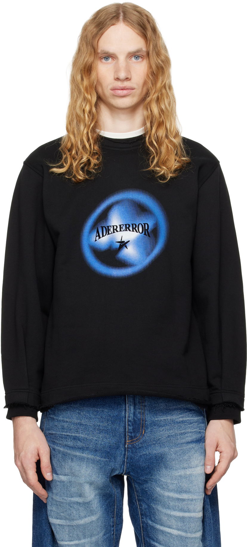Pulover ADER ERROR Black Graphic Sweatshirt Črna | BN01FWSW0102BK
