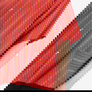 Srajce BEAMS BEAMS Stripe Open Collar Shirt, Size Large Rdeča | 1101-0564-803-35, 5