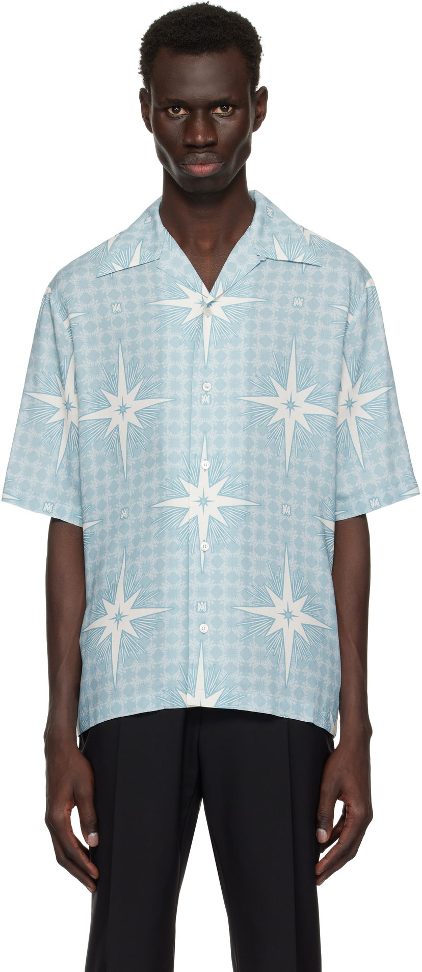 Srajce AMIRI AMIRI Starburst Camp Shirt Modra | AMSTCA1101