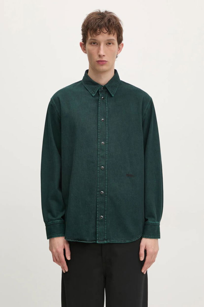 Srajce 032C 032c Goya Denim Shirt Regular Fit Zelena | F24.URD.1341.450