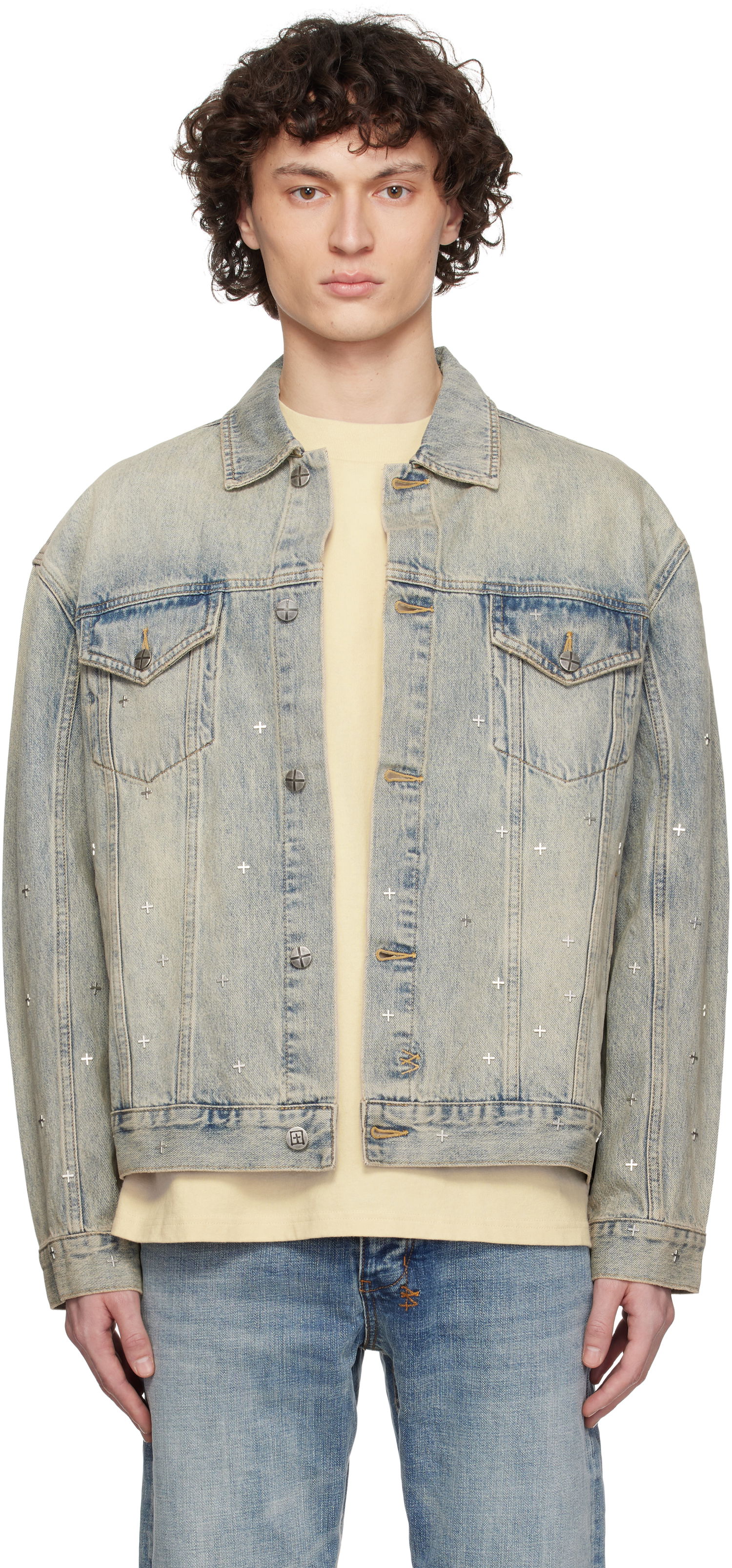 Jakna Ksubi Ksubi Oh G Stagelight Metalik Denim Jacket Modra | MSP25JK010, 0