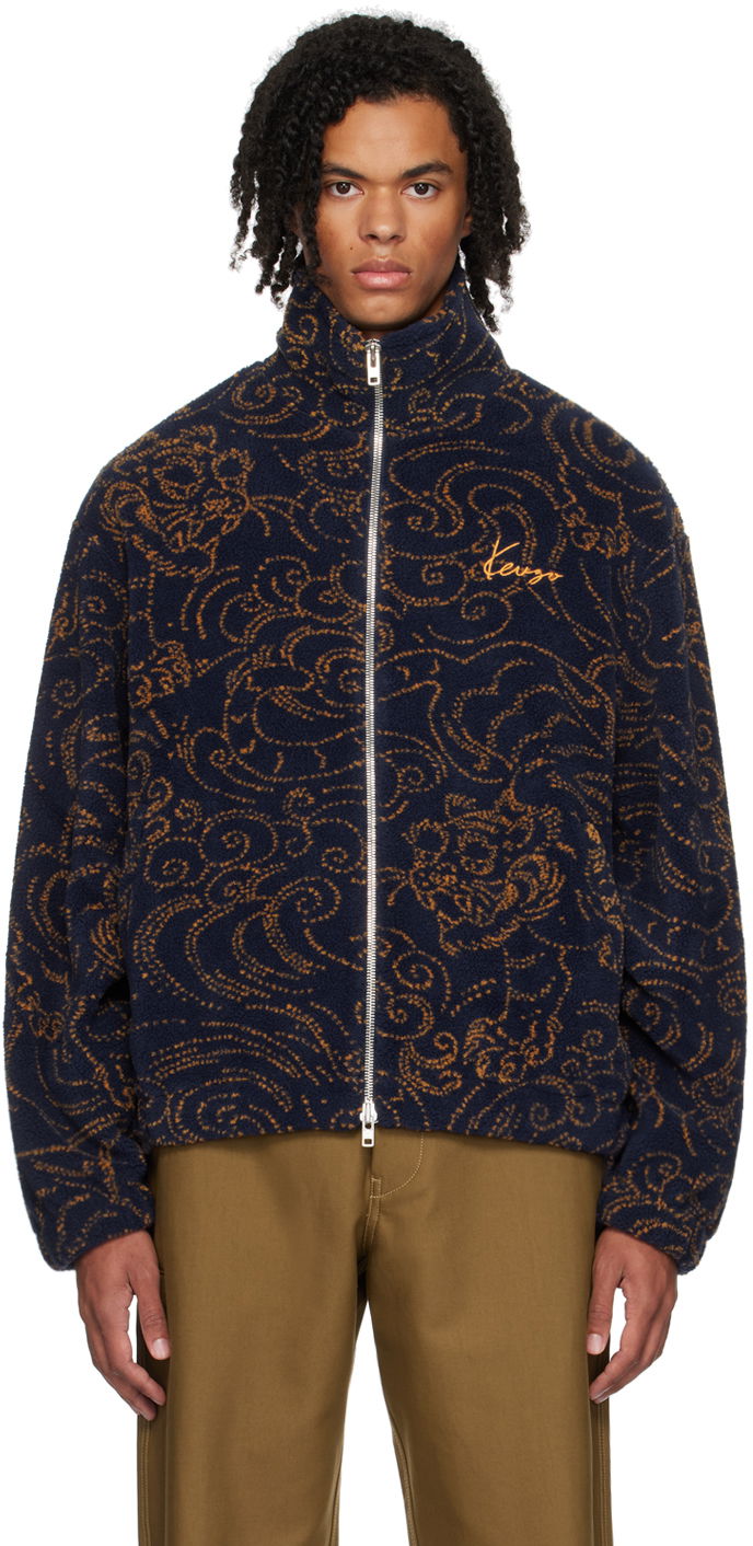 Jakna KENZO Navy Paris Star Tiger Jacket Črna | FE65BL2094FB