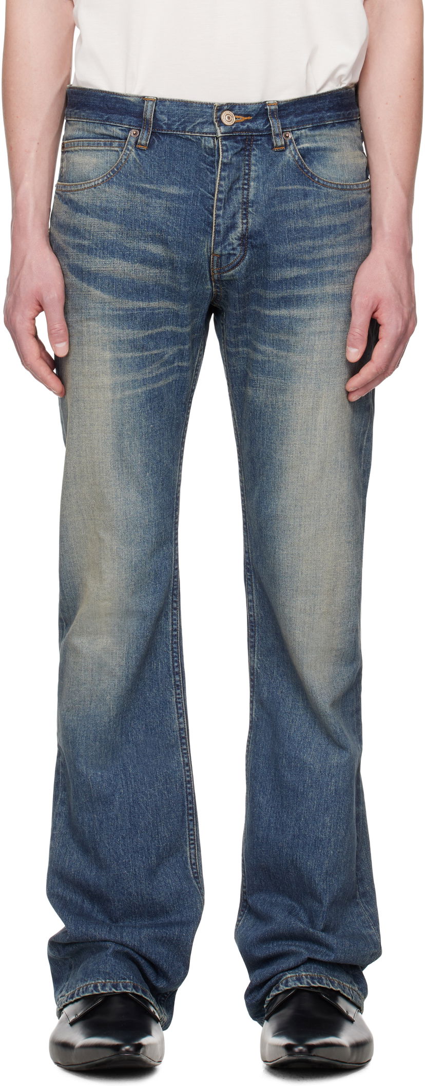 Kavbojke Balenciaga Balenciaga Straight Fit Jeans Modra | 814086TRW62