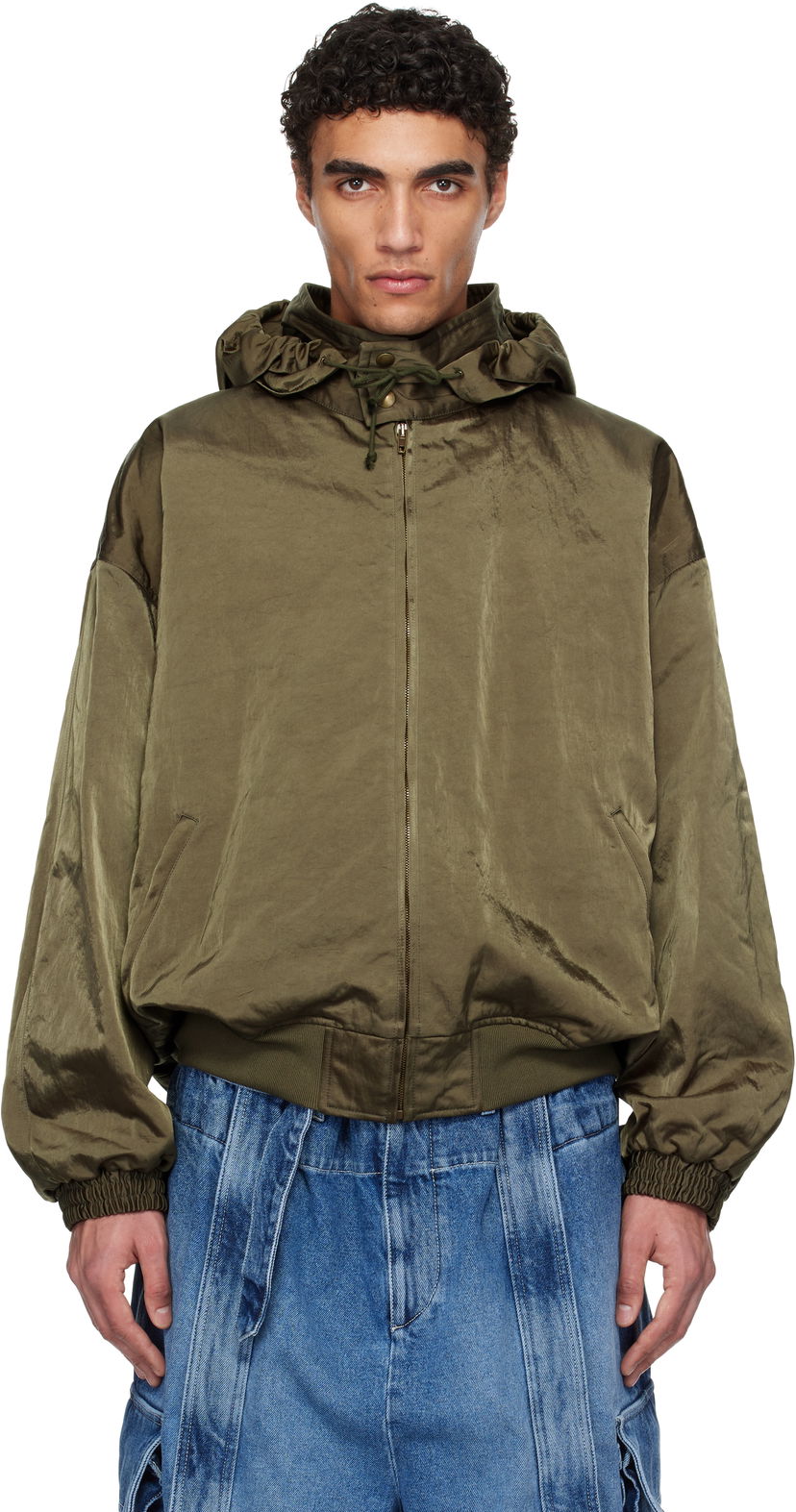 Bomber jakna HED MAYNER Hed Mayner Stowaway Hood Bomber Jacket Zelena | HMMA10032A-HA157