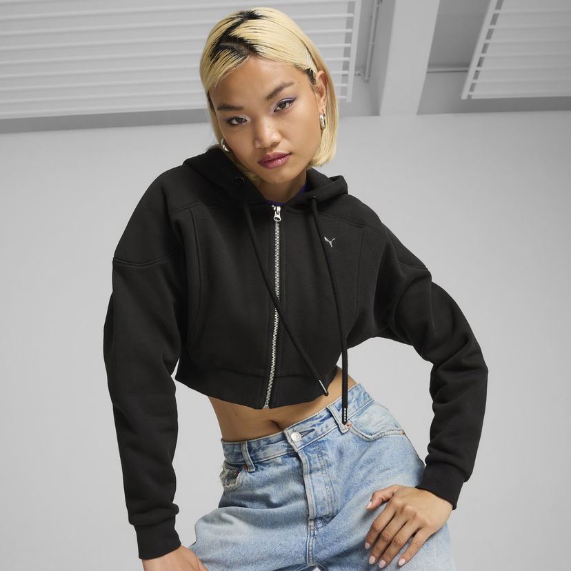 Pulover Puma The Fast Race Cropped Hoodie Črna | 626650_01