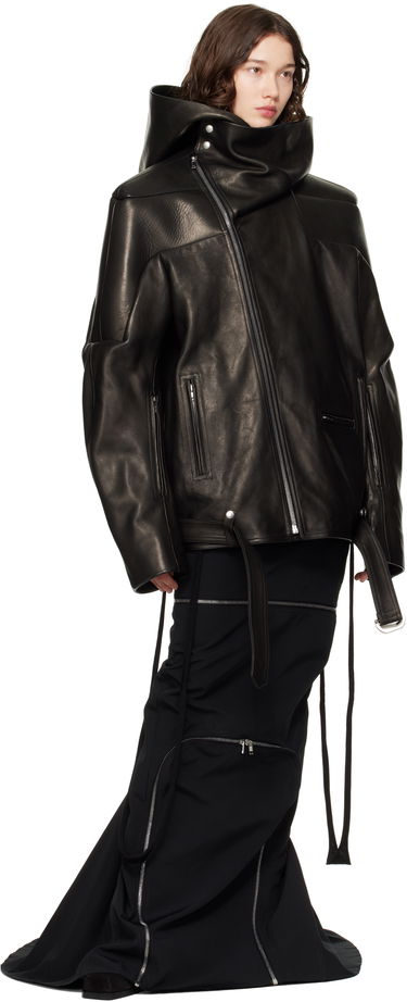 Jakna Rick Owens Rick Owens Hollywood Jumbo Stooges Cropped Leather Jacket Črna | RO01E7782 LNV, 3