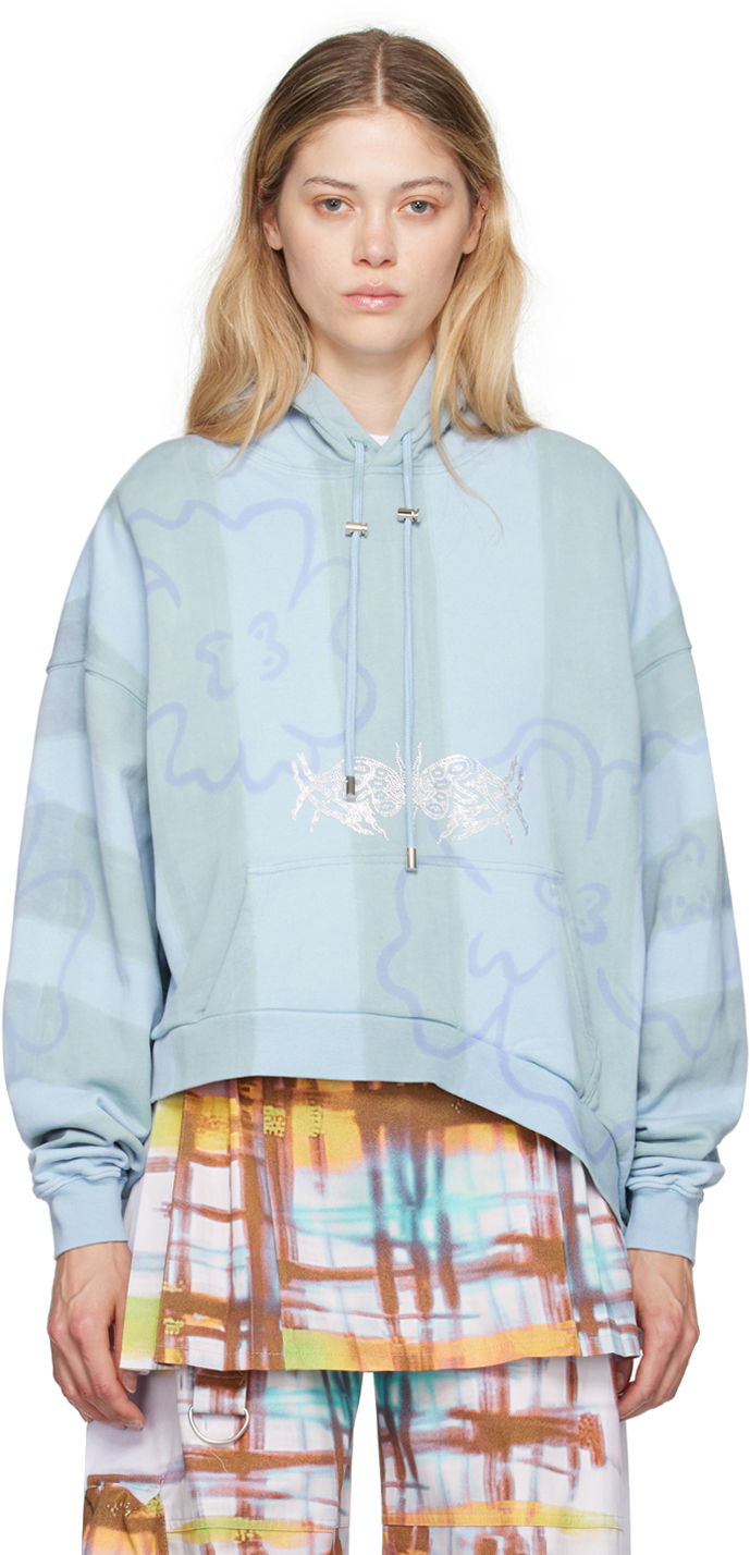 Pulover Collina Strada Collina Strada Wave Hem Hoodie Modra | XX8510