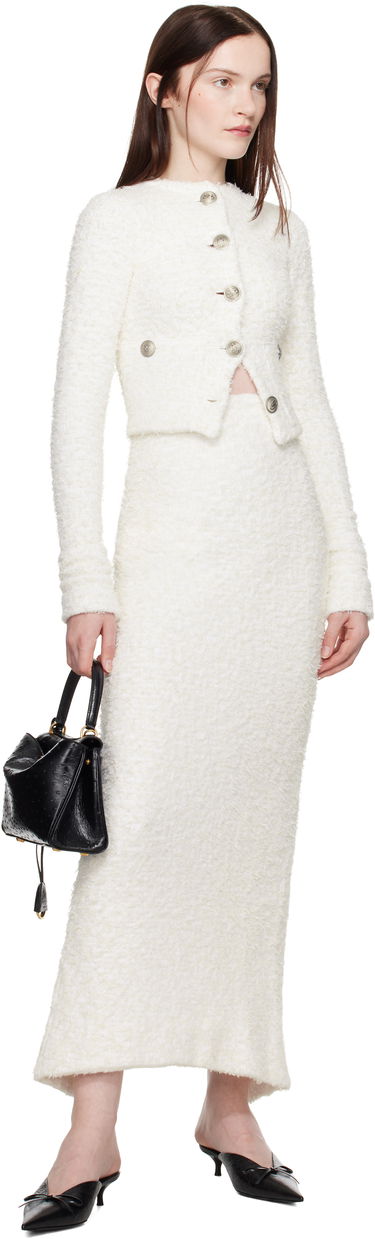 Krila Balenciaga Balenciaga Cropped Bouclé Cardigan Bela | 793604 T3328, 3