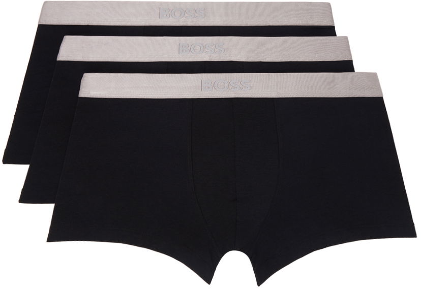 Boksarice BOSS Three-Pack Metallic Boxer Briefs Črna | 50514998