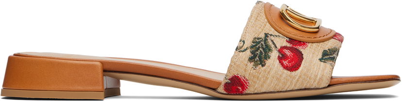 Nega čevljev Valentino Valentino Garavani VLogo Signature Cherryfic Slide Sandals Bež | 6W0S0LT0NNX