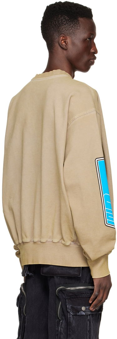 Pleteni pulover We11done We11done Graphic Print Cotton Sweatshirt Bež | WD-TS1-22-667-U-KK, 2