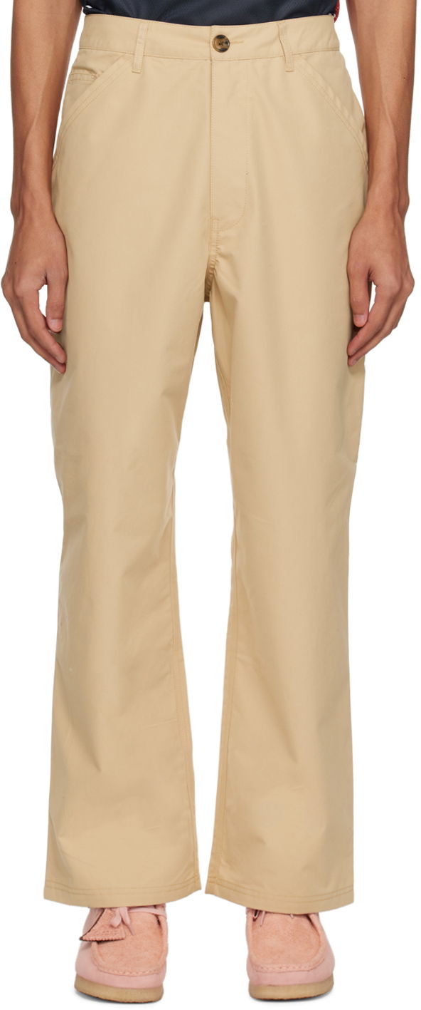 Cargo hlače Pop Trading Company Worker Straight Fit Cotton Twill Trousers Bež | POPSS24_04-009