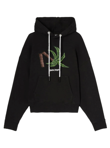 Pulover Palm Angels Broken Palm Hoodie Črna | PMBB058S22FLE0171055