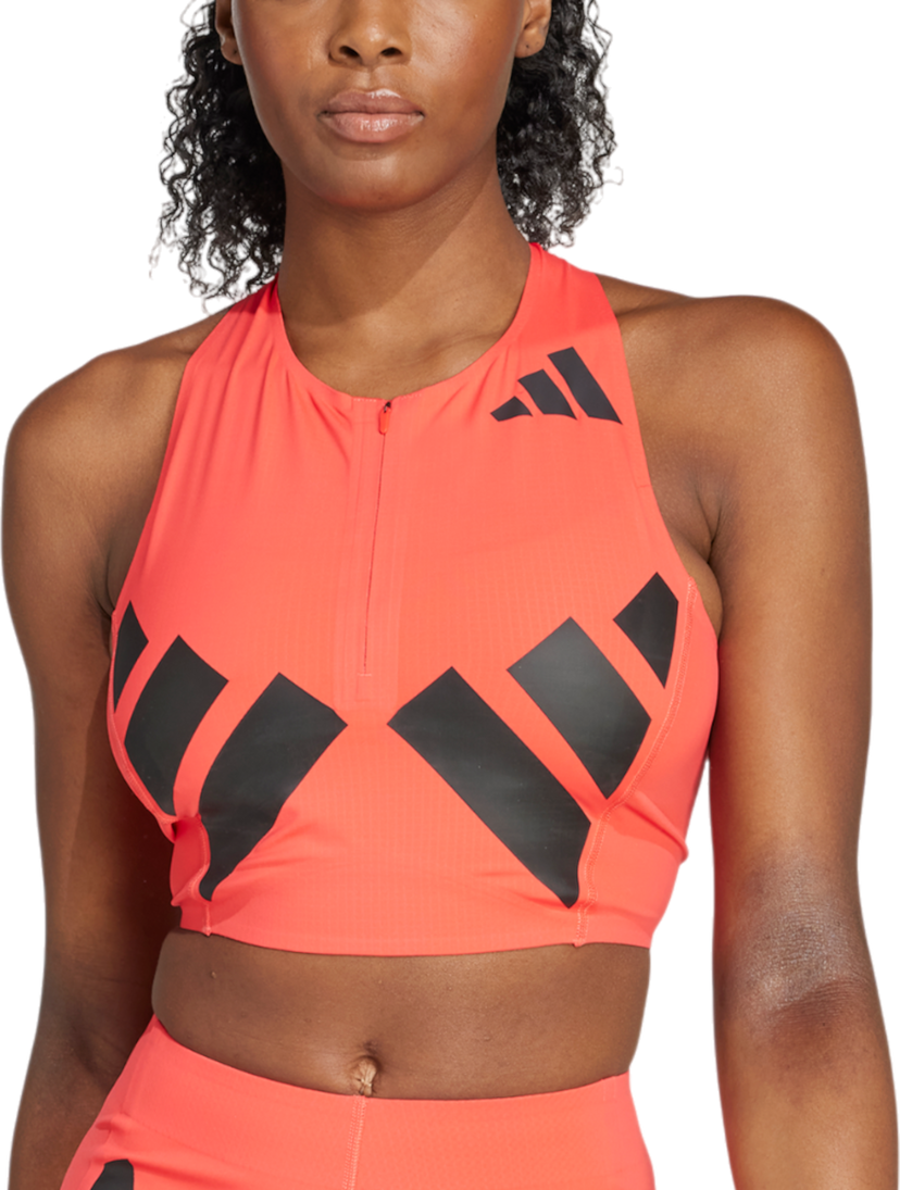 Krop-top adidas Originals Adizero Road to Records Crop Top Rdeča | jd7321