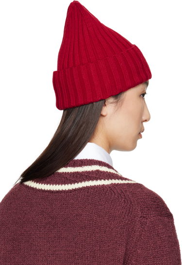 Beanie Moncler Moncler Wool Ribbed Beanie Rdeča | K20933B00036A9327, 2