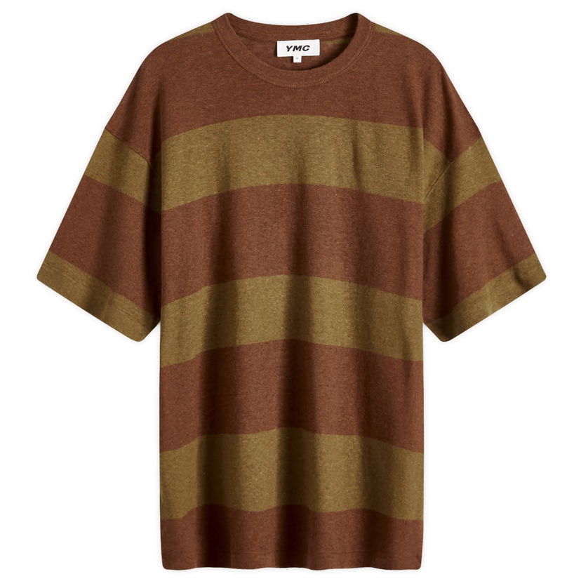 Majica YMC Triple Stripe T-Shirt Rjava | P6WMC-20