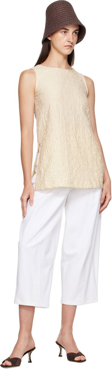 Majica brez rokavov Max Mara Max Mara Textured Sleeveless Top Bež | 2521946058600, 3